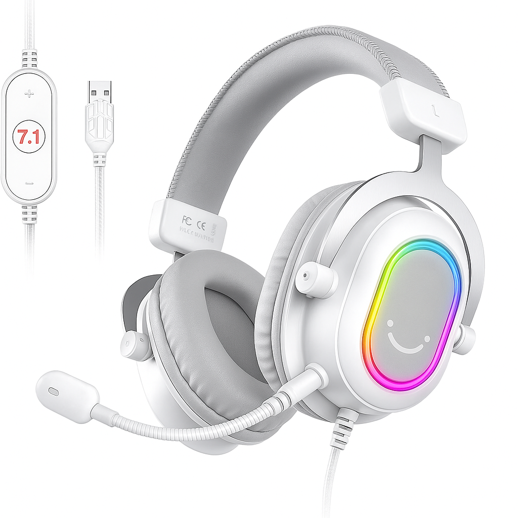 Fifine™ H6 RGB 7.1 Gaming Headset – Bright Colors, Big Sound