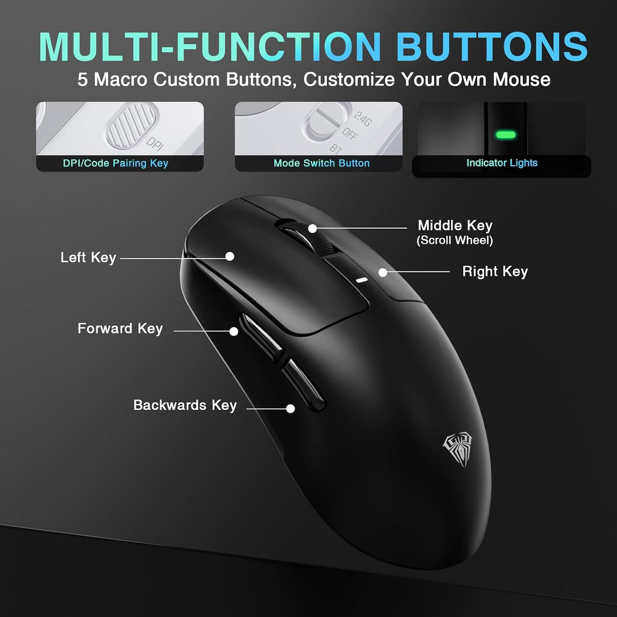 AULA™ SC680 Tri-Mode 8K Wireless Gaming Mouse