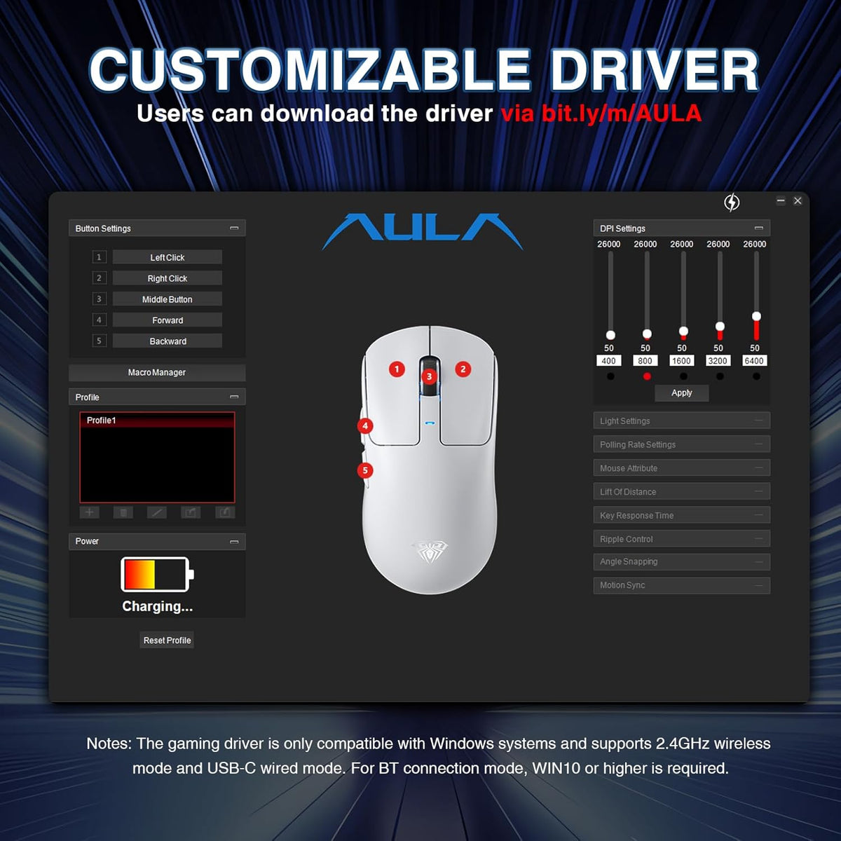 AULA™ SC680 Tri-Mode 8K Wireless Gaming Mouse
