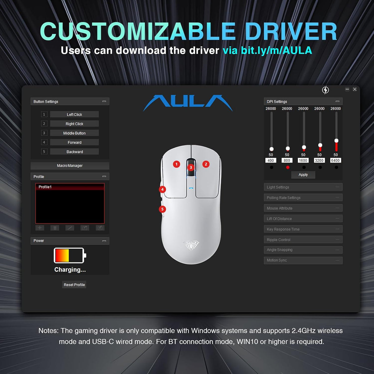 AULA™ SC680 Tri-Mode 8K Wireless Gaming Mouse