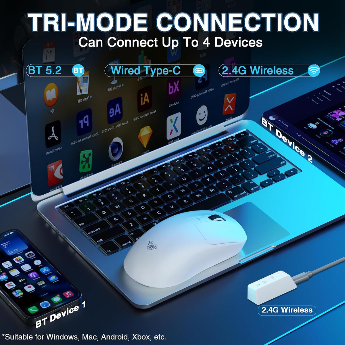 AULA™ SC680 Tri-Mode 8K Wireless Gaming Mouse