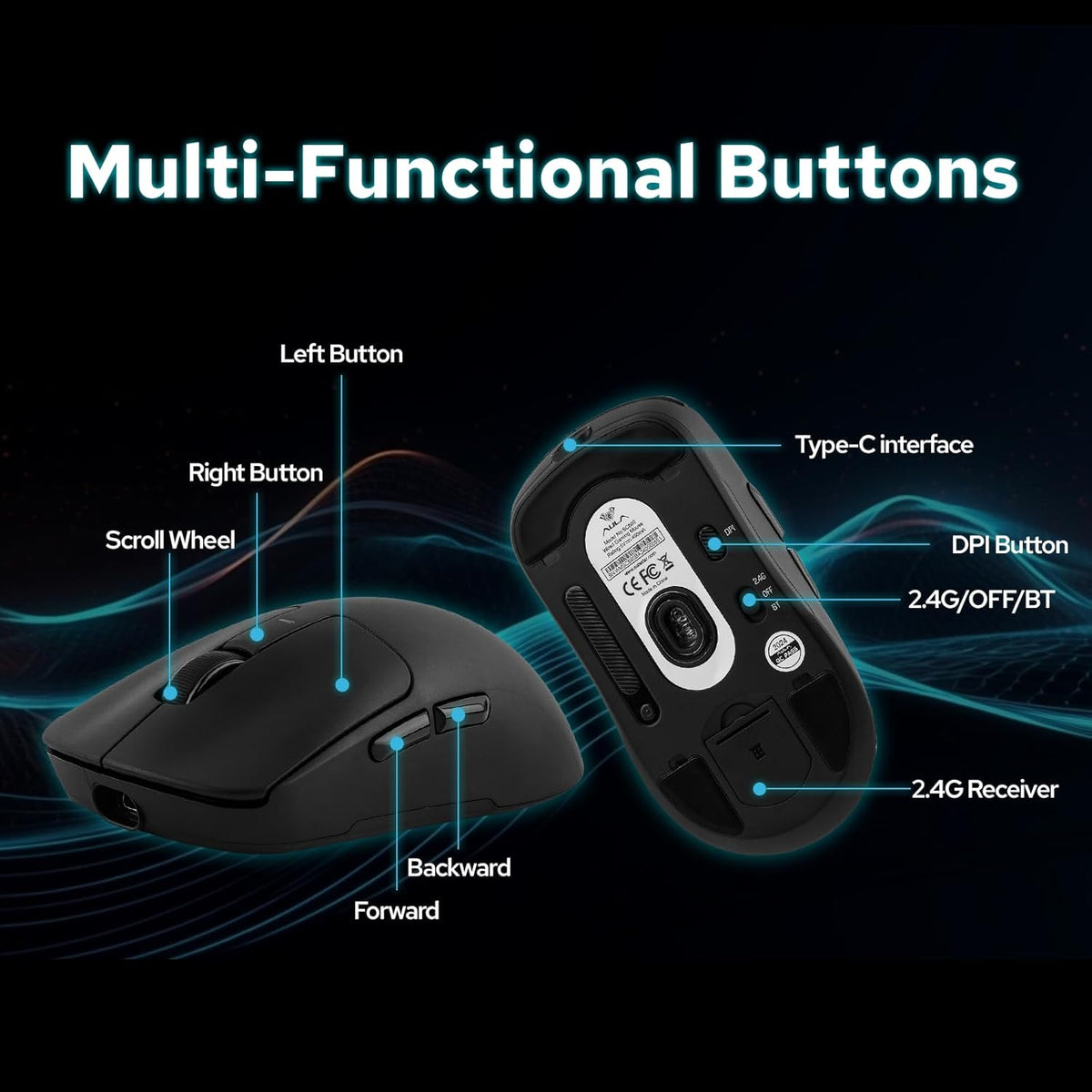 AULA™ SC680 Tri-Mode 8K Wireless Gaming Mouse