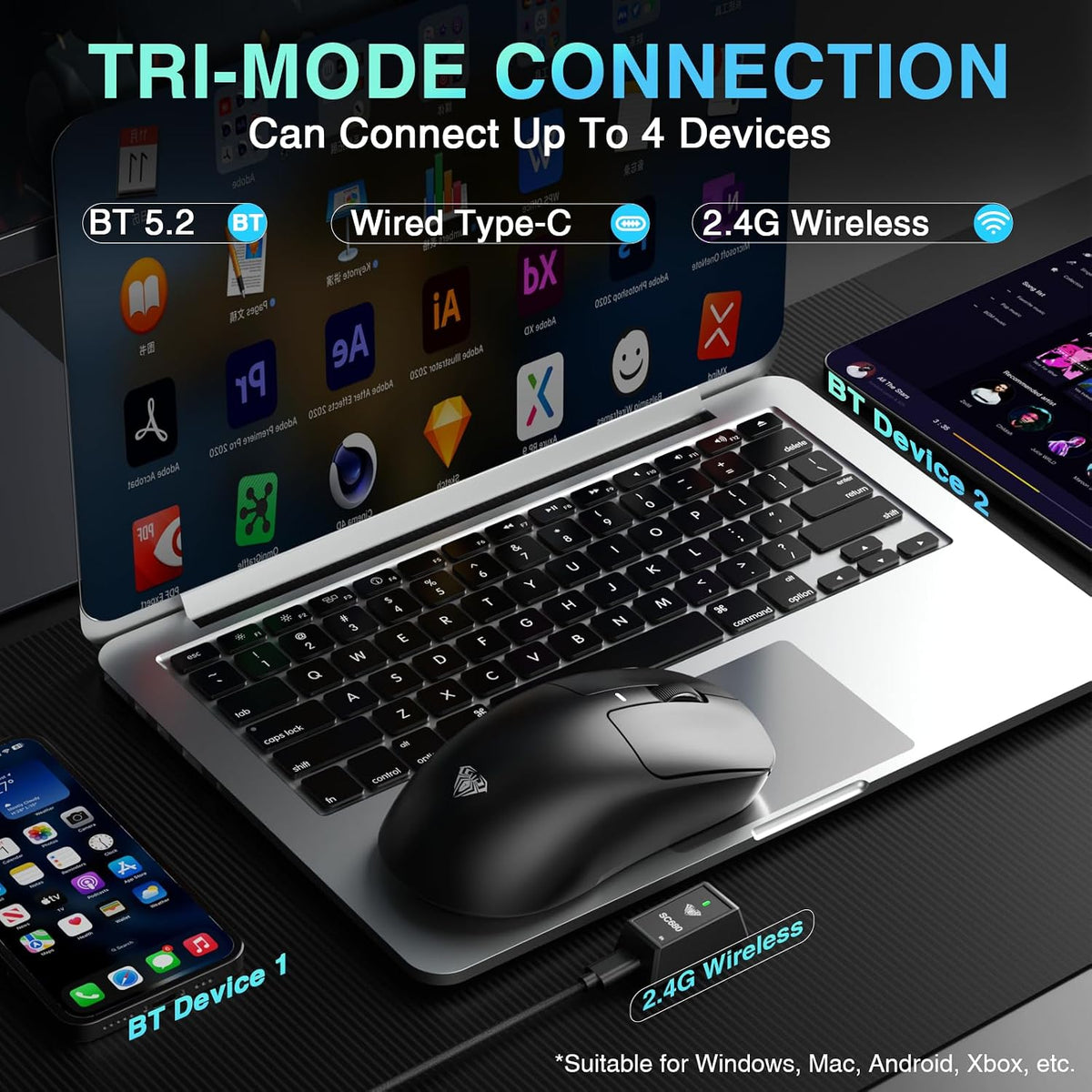 AULA™ SC680 Tri-Mode 8K Wireless Gaming Mouse