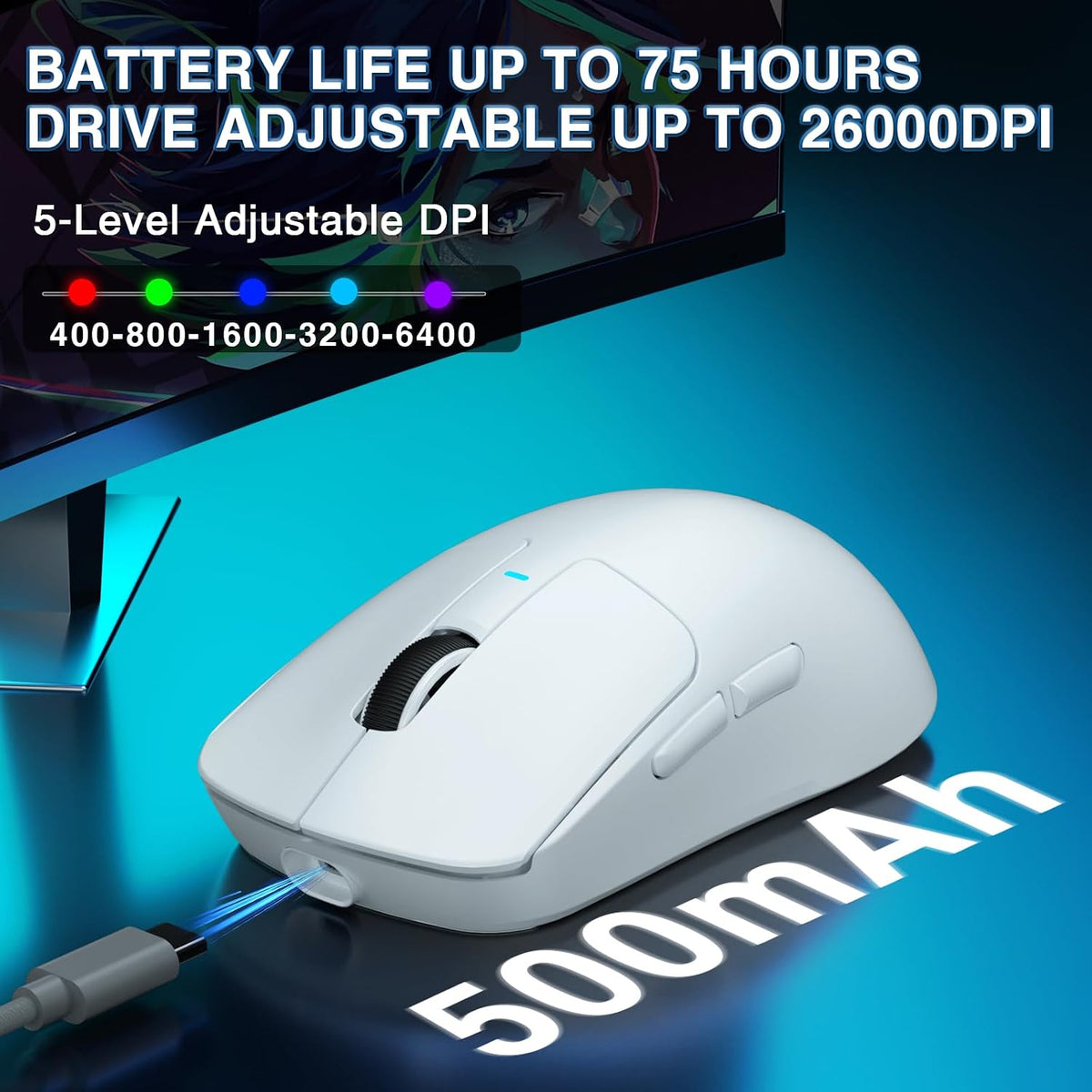 AULA™ SC680 Tri-Mode 8K Wireless Gaming Mouse