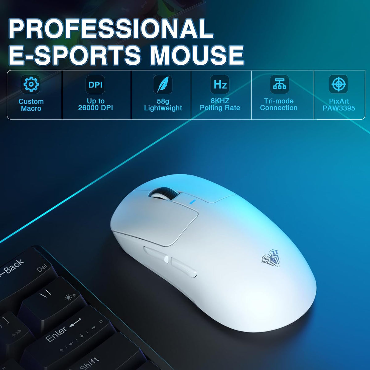 AULA™ SC680 Tri-Mode 8K Wireless Gaming Mouse