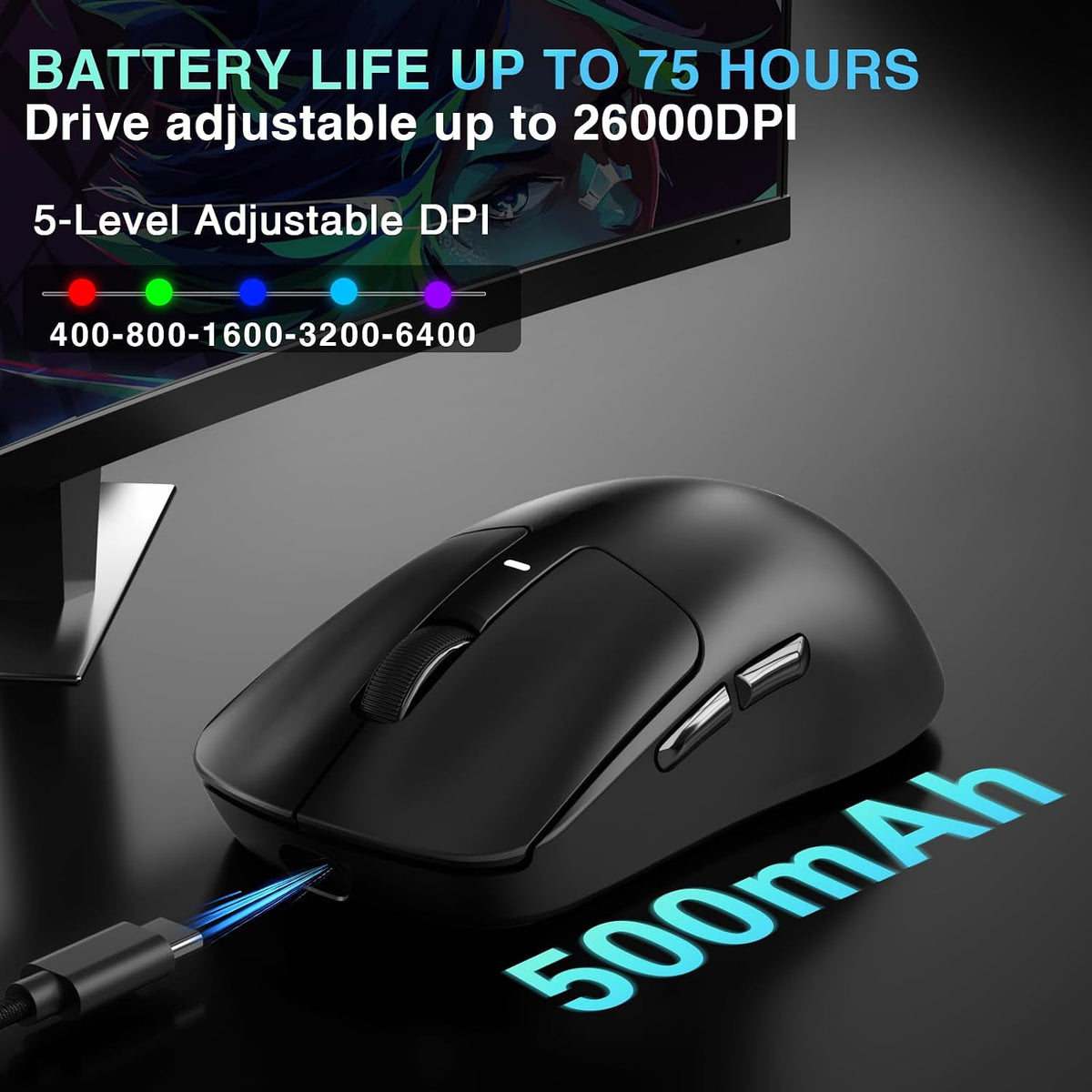 AULA™ SC680 Tri-Mode 8K Wireless Gaming Mouse