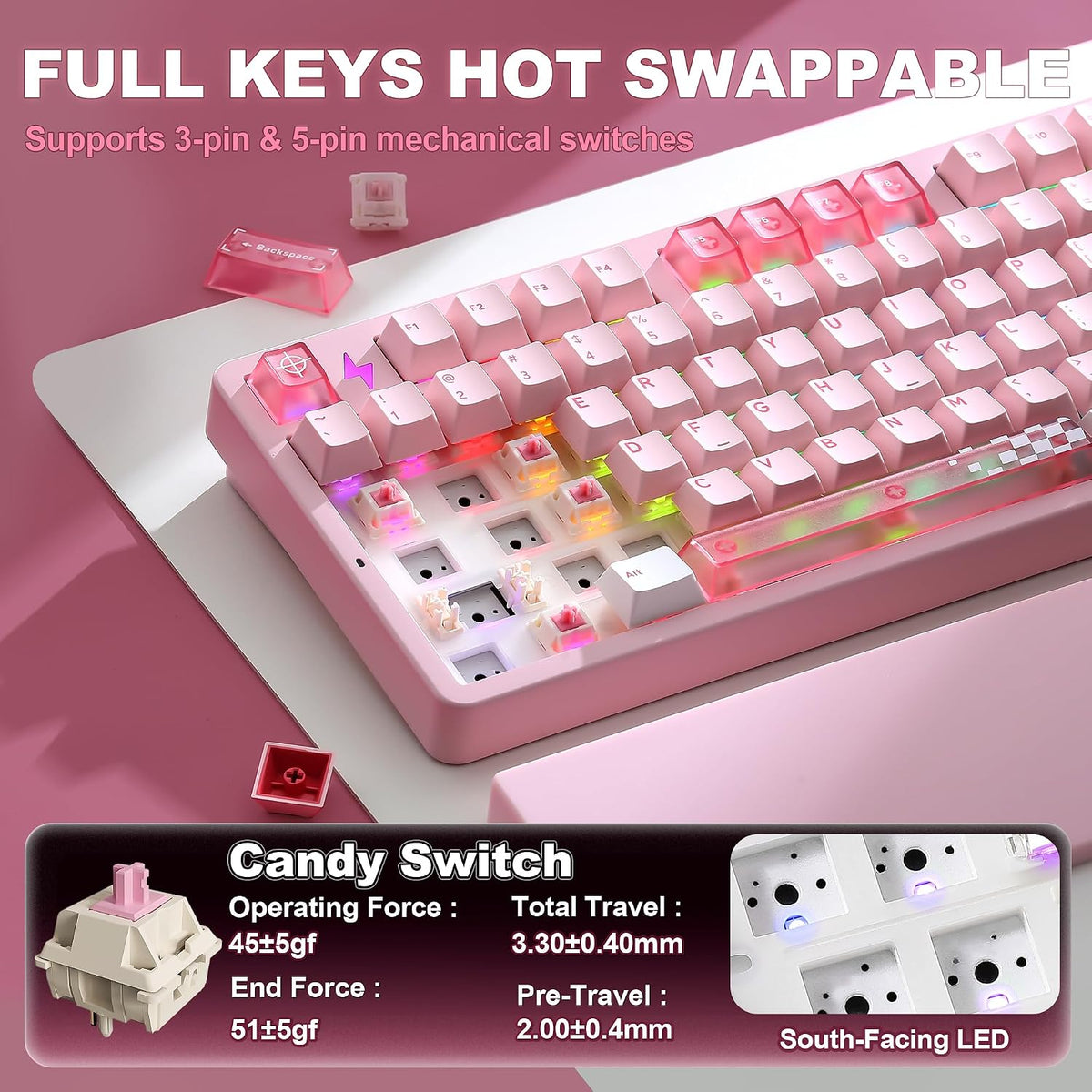 YUNZII™ AL98 PRO Dual-8K Aluminum Wireless Mechanical Keyboard