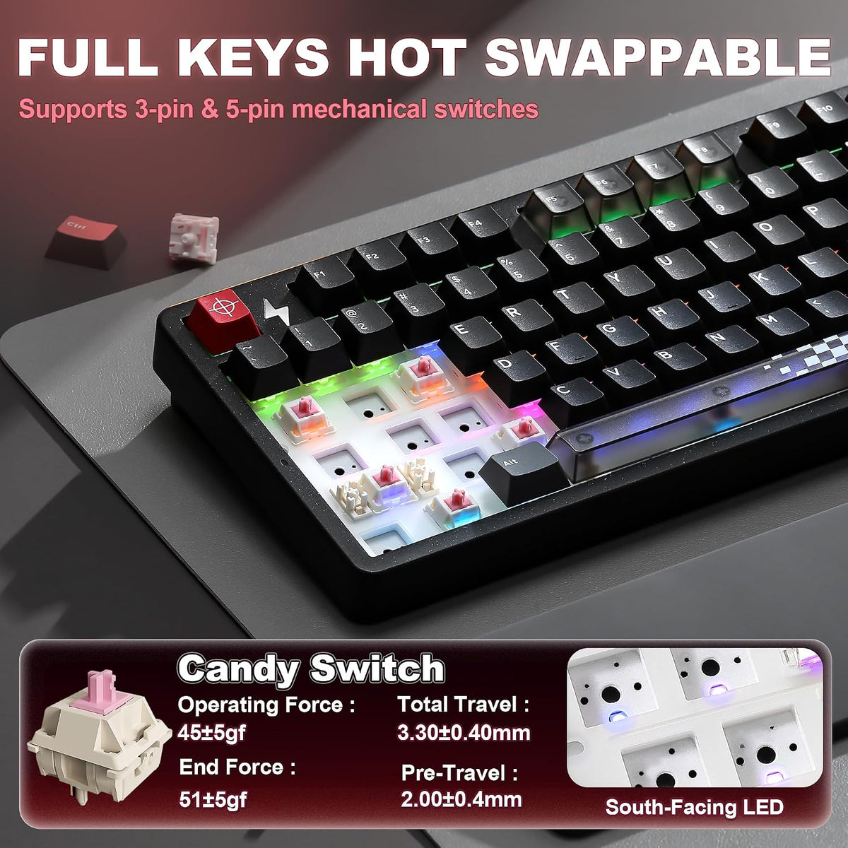 YUNZII™ AL98 PRO Dual-8K Aluminum Wireless Mechanical Keyboard