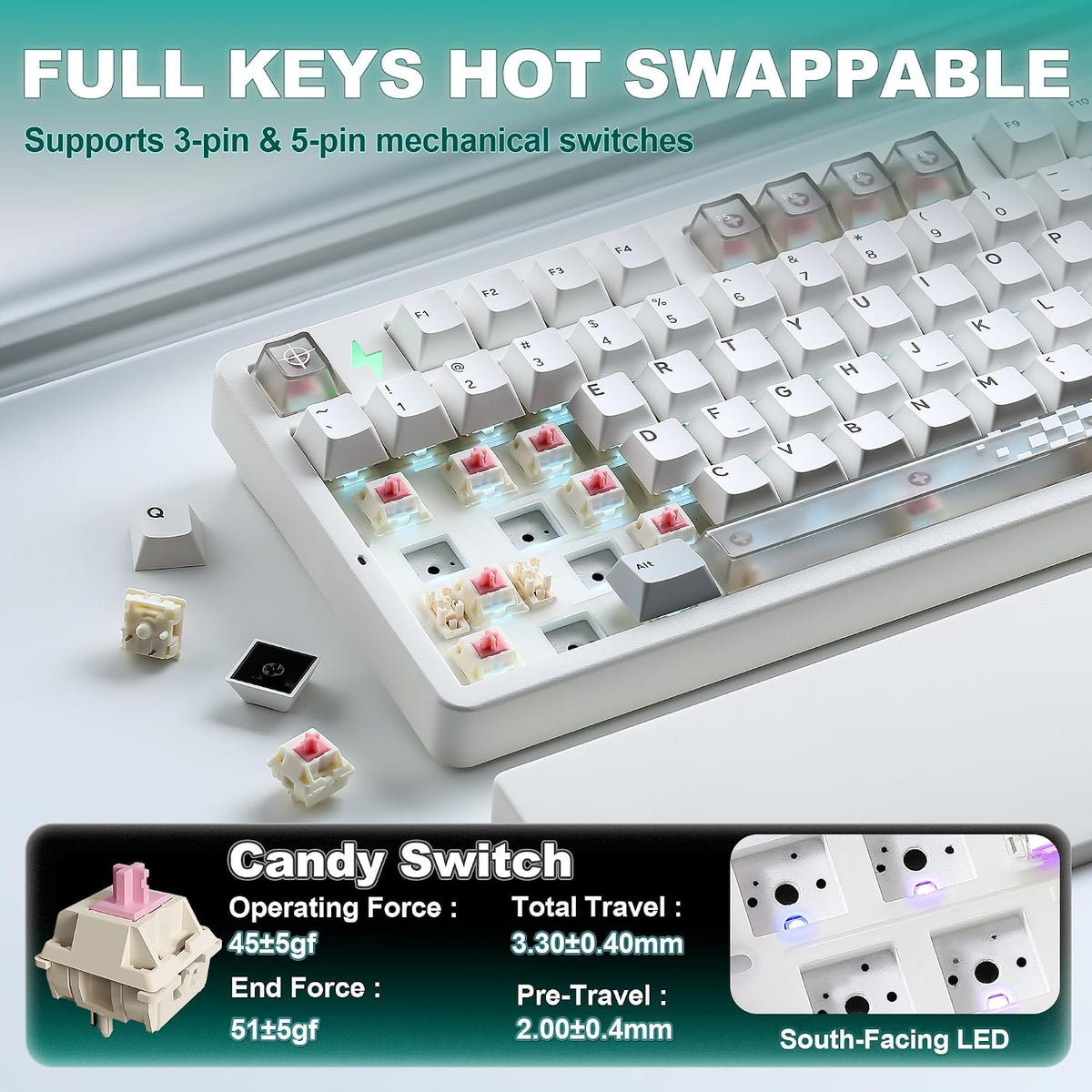 YUNZII™ AL98 PRO Dual-8K Aluminum Wireless Mechanical Keyboard