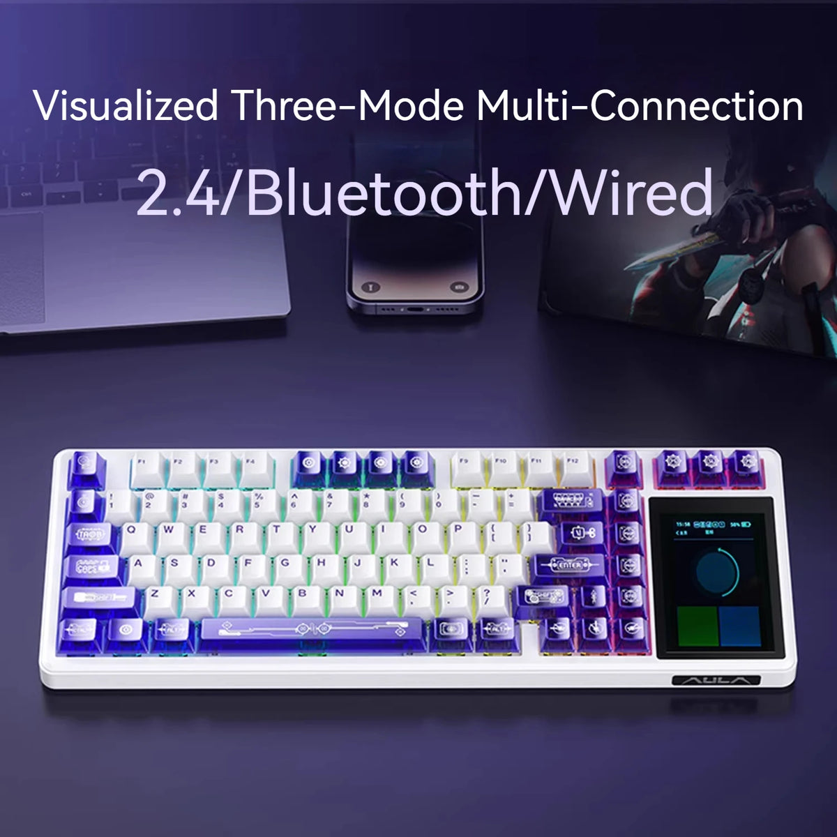 AULA™ L99 75% Tri-Mode Mechanical Keyboard with Touch Screen