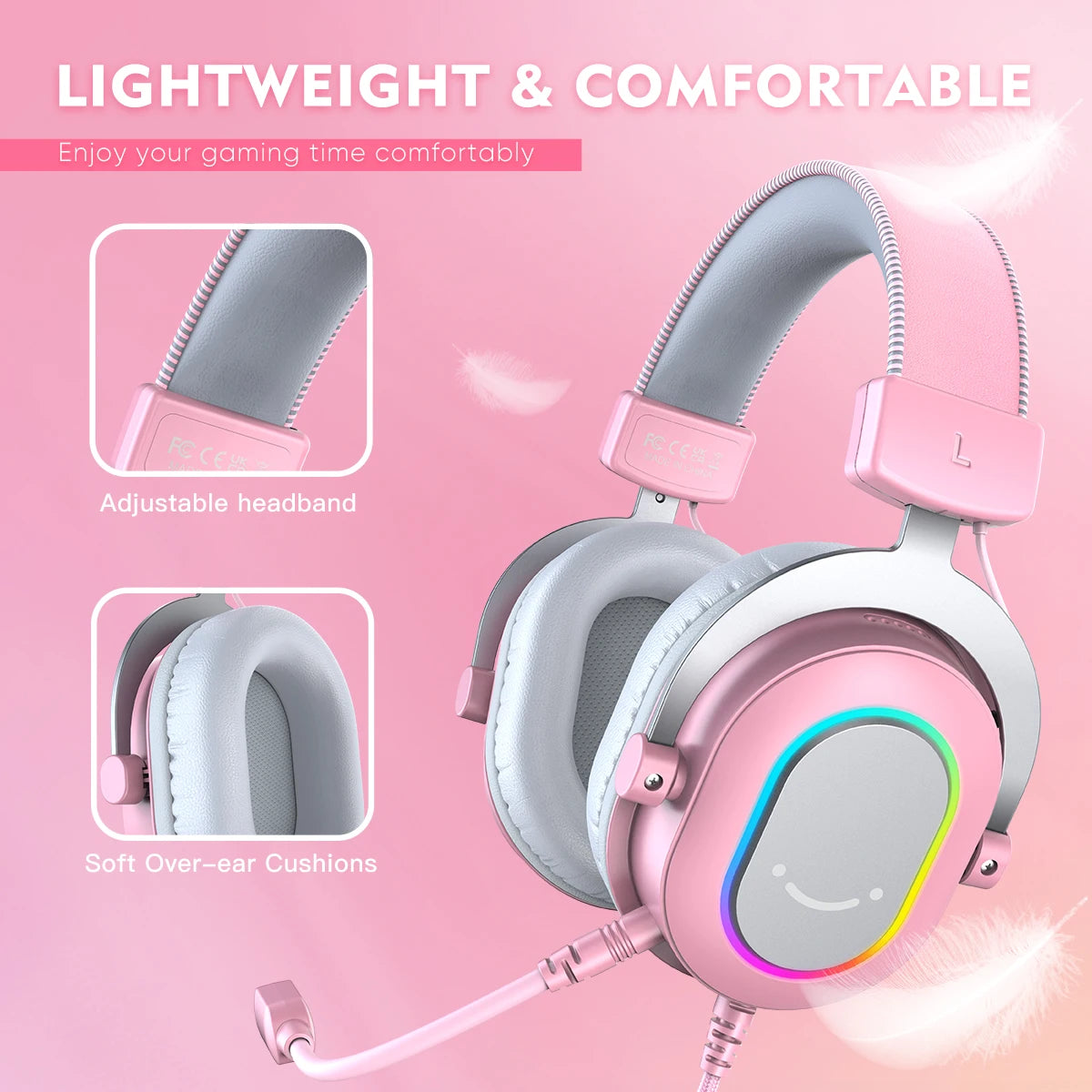 Fifine™ H6 RGB 7.1 Gaming Headset – Bright Colors, Big Sound