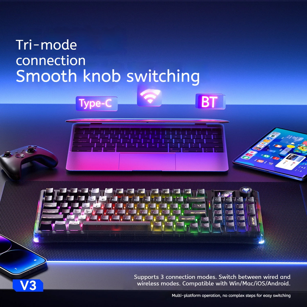 AULA™ F98 Pro V3 95% Tri-Mode Mechanical Gaming Keyboard