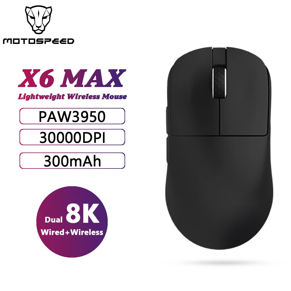 Motospeed™ X6 Max – 8K Wireless Gaming Mouse | 43g Ultra-Light | 30K DPI