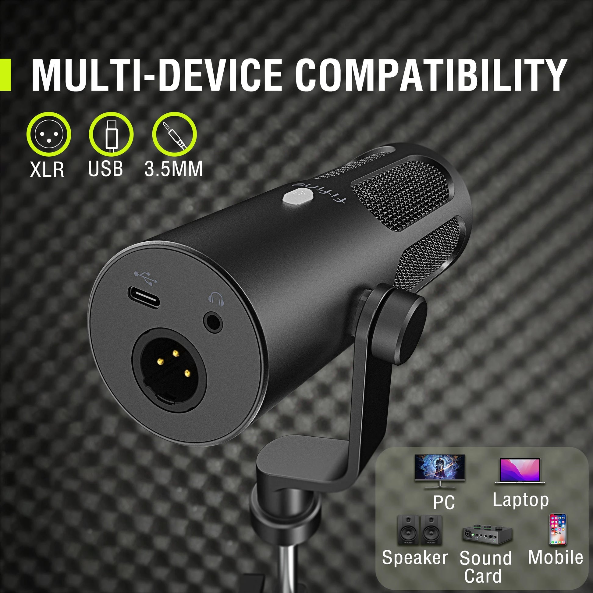 FIFINE™ Tank3 USB/XLR Dynamic Microphone — Studio-Grade Sound for Podcasting, Streaming & Recording