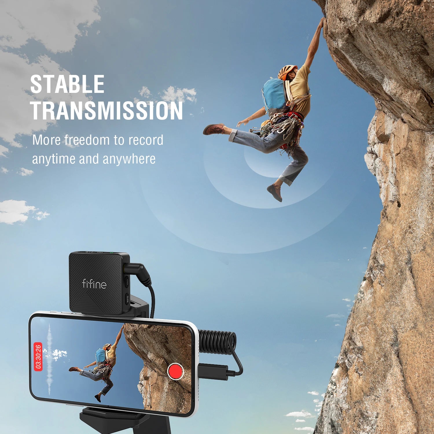 FIFINE™ M9 Wireless Lavalier Microphone – Dual Lapel Mic System for Vlog, Interview & Content Creation (iPhone/Android/Camera Compatible)