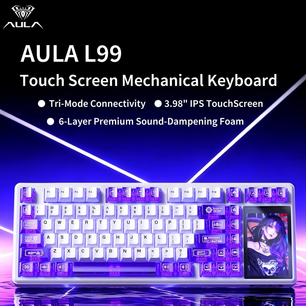 AULA™ L99 75% Tri-Mode Mechanical Keyboard with Touch Screen