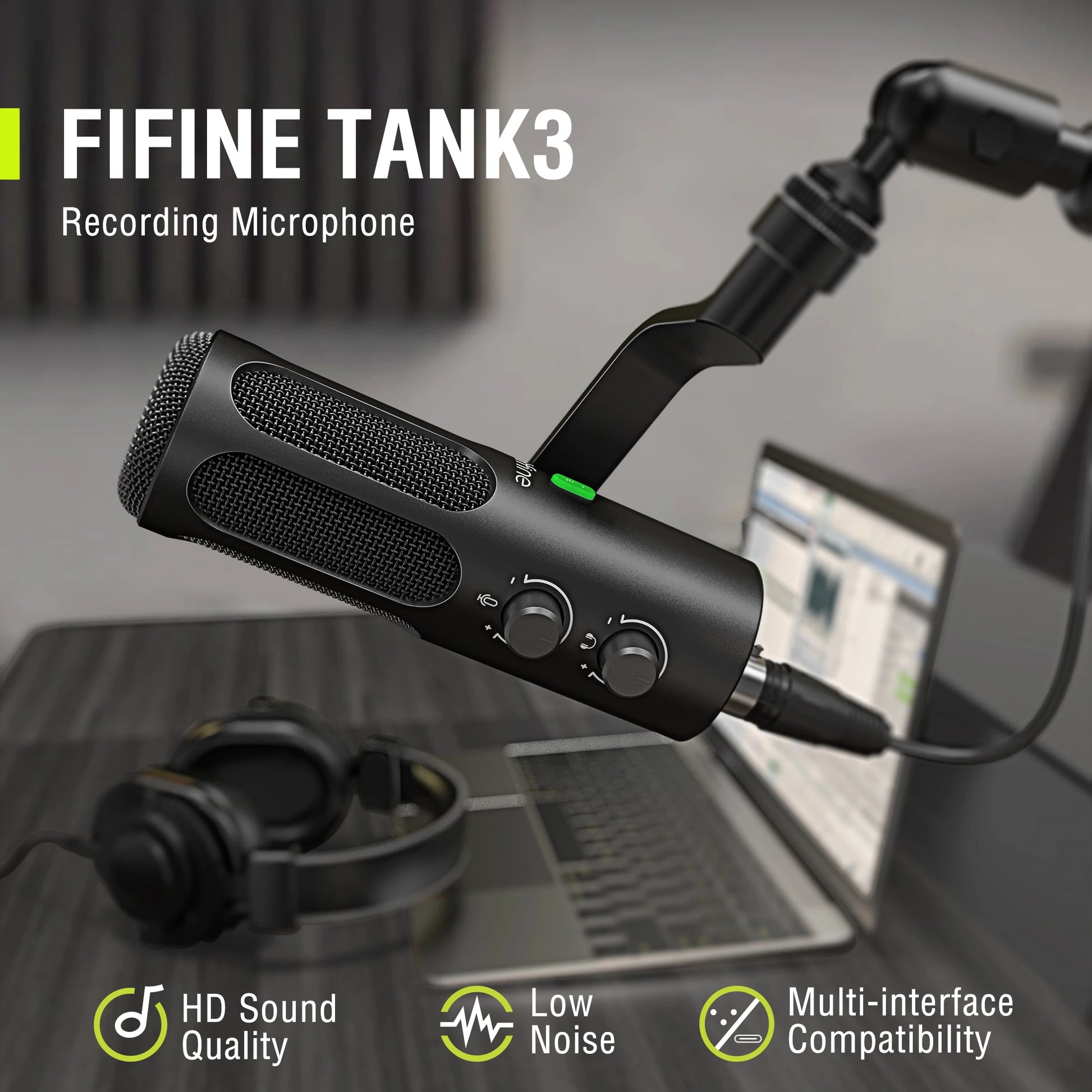 FIFINE™ Tank3 USB/XLR Dynamic Microphone — Studio-Grade Sound for Podcasting, Streaming & Recording