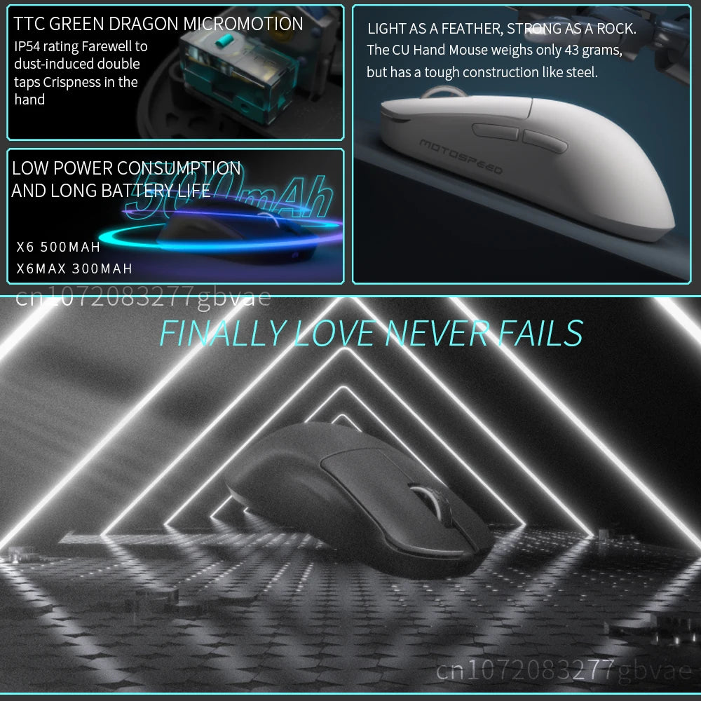 Motospeed™ X6 Max – 8K Wireless Gaming Mouse | 43g Ultra-Light | 30K DPI