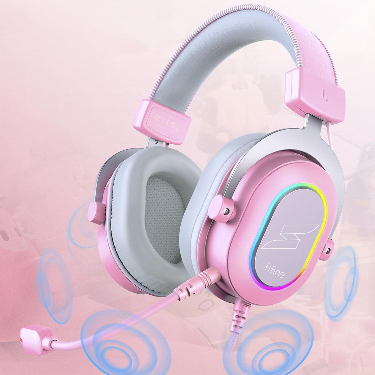 Fifine™ H6 RGB 7.1 Gaming Headset – Bright Colors, Big Sound